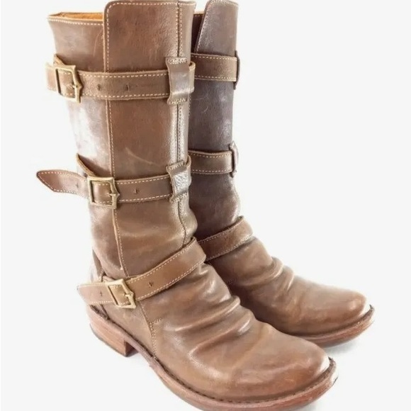 FIORENTINI + BAKER Eternity Leather Moto Buckle Boots - Picture 2 of 14